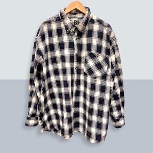 NOBLE Outfitters Men’s Navy Blue Plaid Button Down Shirt